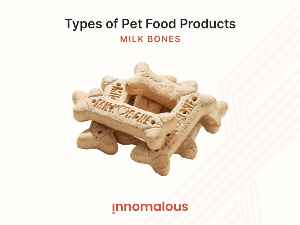 Milk Bones for Dogs - Pet Foods 101 and Fundamentals of Pet Nutrition, Product Types, Processing, Pricing Segments and Emerging Trends for Pet Food Business Owners - Innomalous Pet Food Manufacturer India